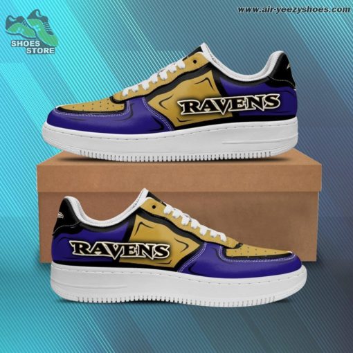Baltimore Ravens Casual Sneaker – Air Force 1 Style Shoes