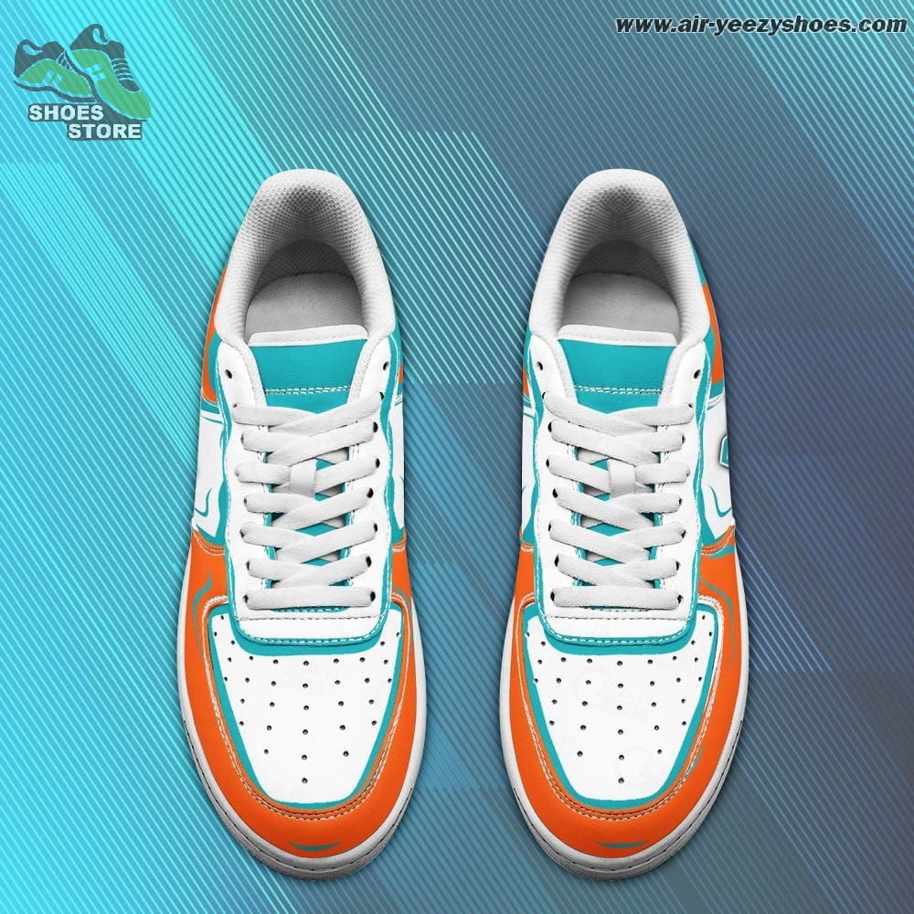 Miami Dolphins Casual Sneaker - Air Force 1 Style Shoes