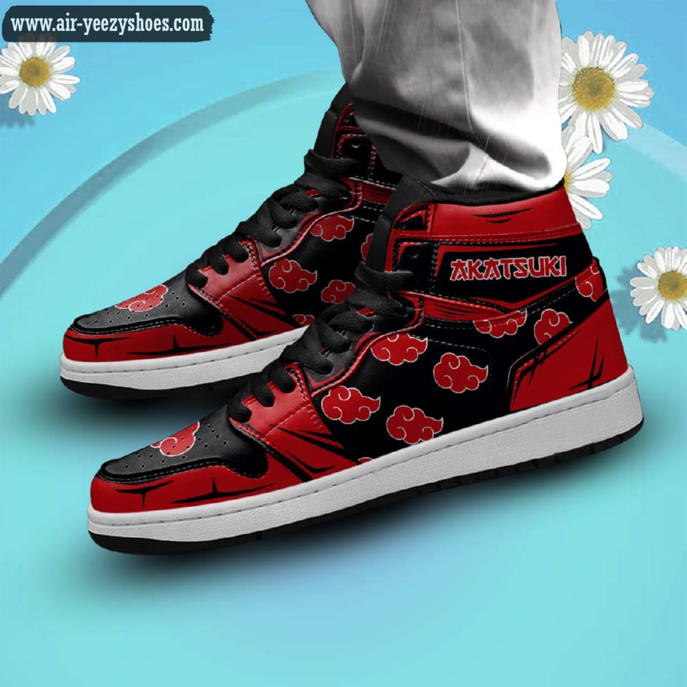 Akatsuki Naruto Anime Synthetic Leather Stitching Shoes - Custom Sneakers Special
