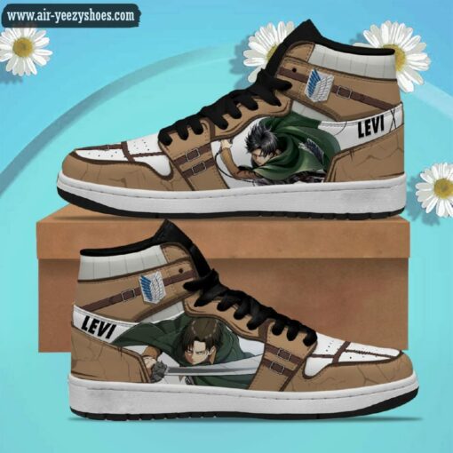 Attack On Titan Levi Ackerman Anime Synthetic Leather Stitching Shoes – Custom Sneakers