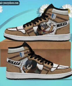attack on titan jordan 1 high sneakers mikasa ackerman anime shoes 1 cwccl