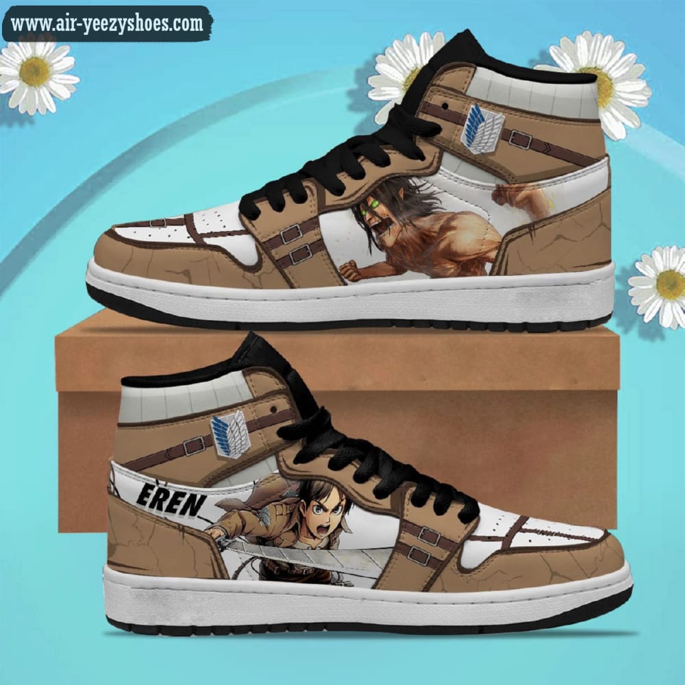 Attack On Titan JD Sneakersren Yeager Anime Synthetic Leather Stitching Shoes - Custom Sneakers