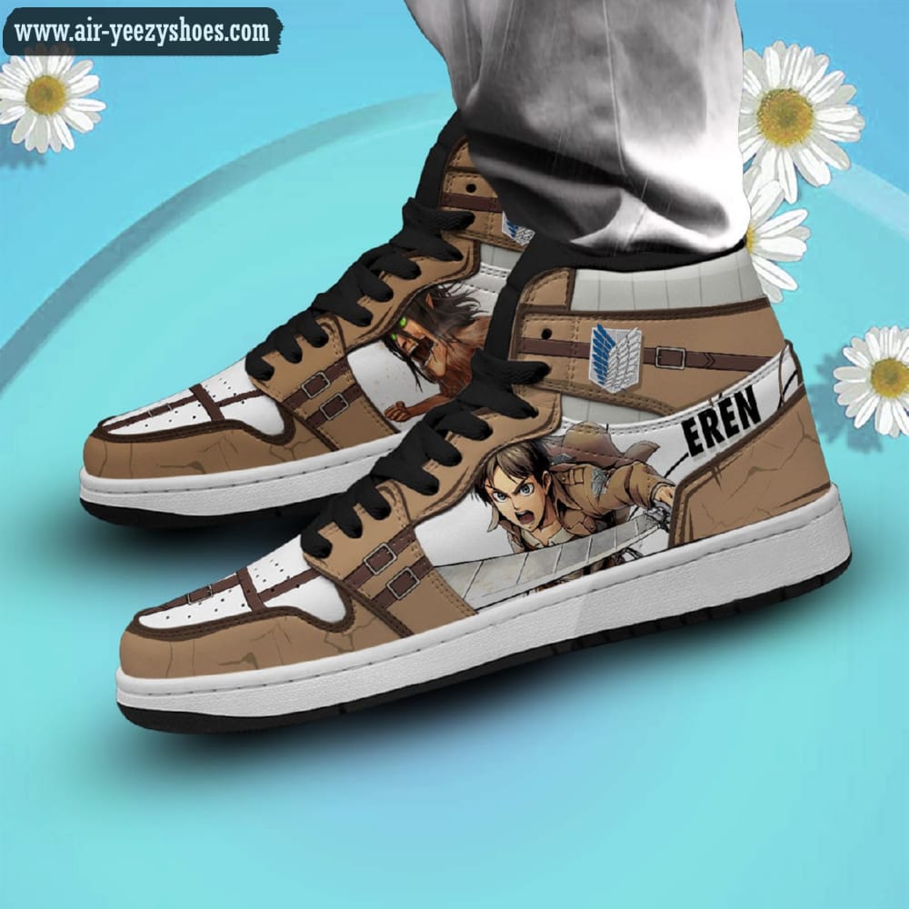 Attack On Titan JD Sneakersren Yeager Anime Synthetic Leather Stitching Shoes - Custom Sneakers