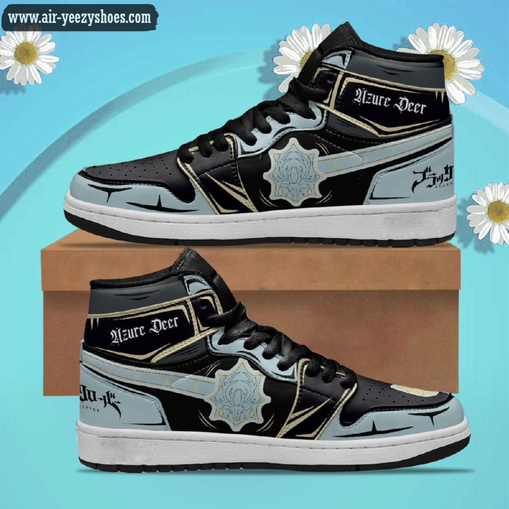 Azure Deer Black Clover Anime Synthetic Leather Stitching Shoes - Custom Sneakers
