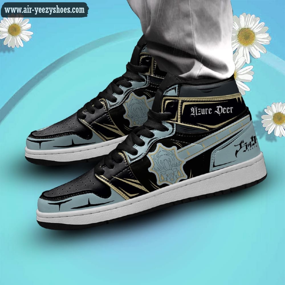 Azure Deer Black Clover Anime Synthetic Leather Stitching Shoes - Custom Sneakers