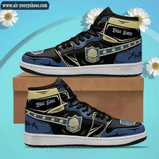 blue rose jordan 1 high sneakers black clover anime shoes 1 doaKh