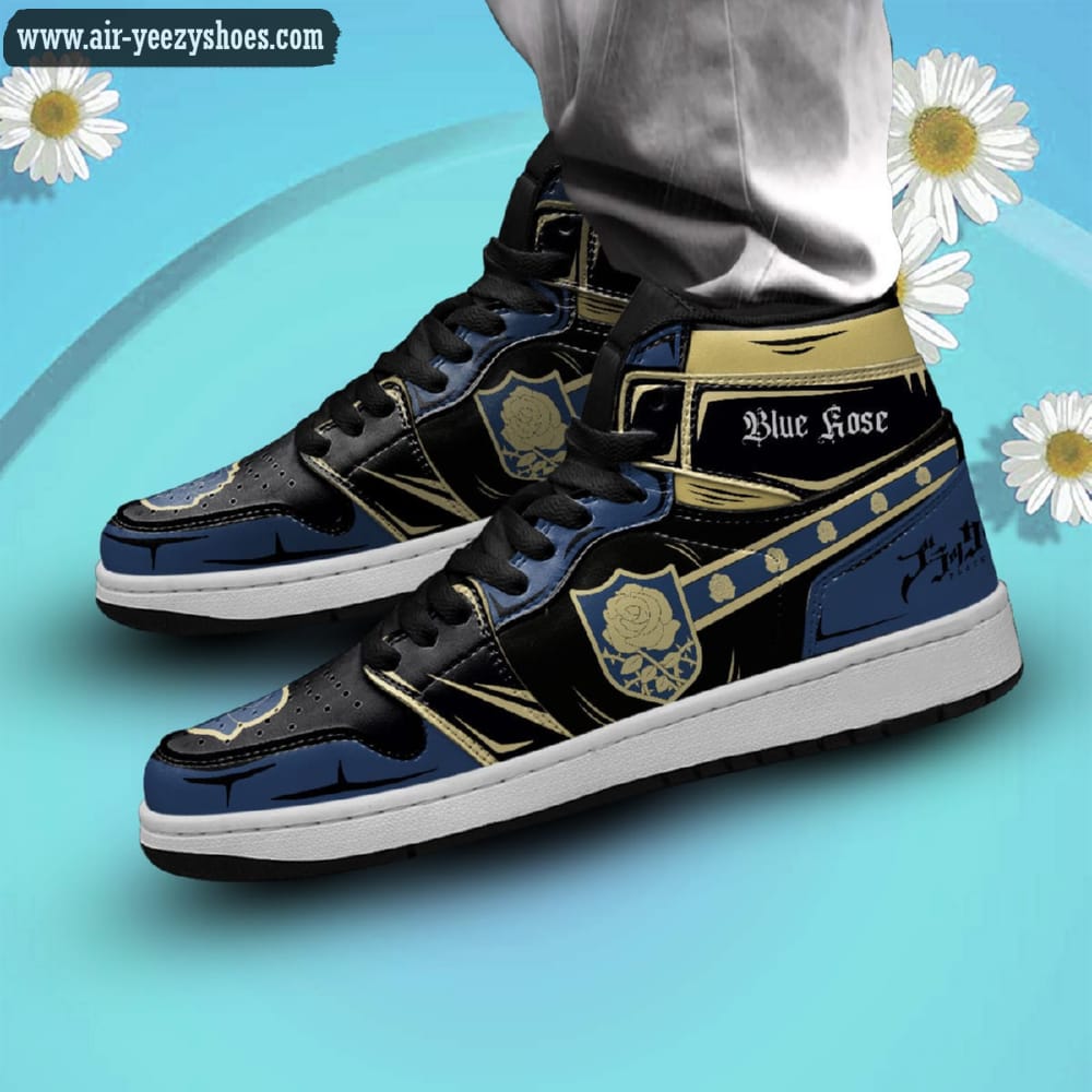 Blue Rose Black Clover Anime Synthetic Leather Stitching Shoes - Custom Sneakers