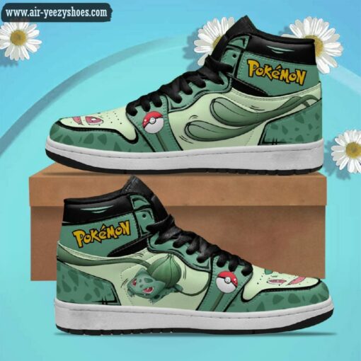Bulbasaur Pokemon Anime Synthetic Leather Stitching Shoes – Custom Sneakers