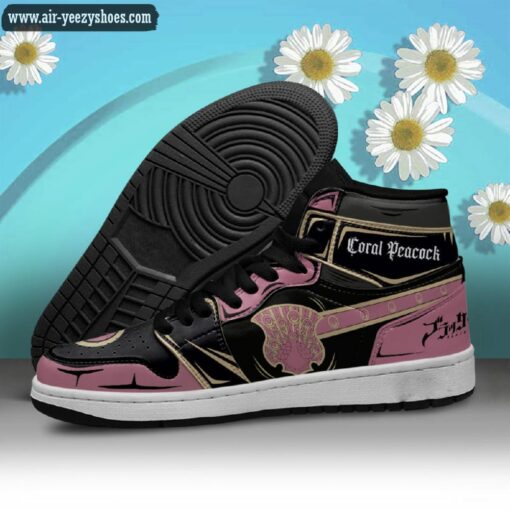 Coral Peacock Black Clover Anime Synthetic Leather Stitching Shoes – Custom Sneakers