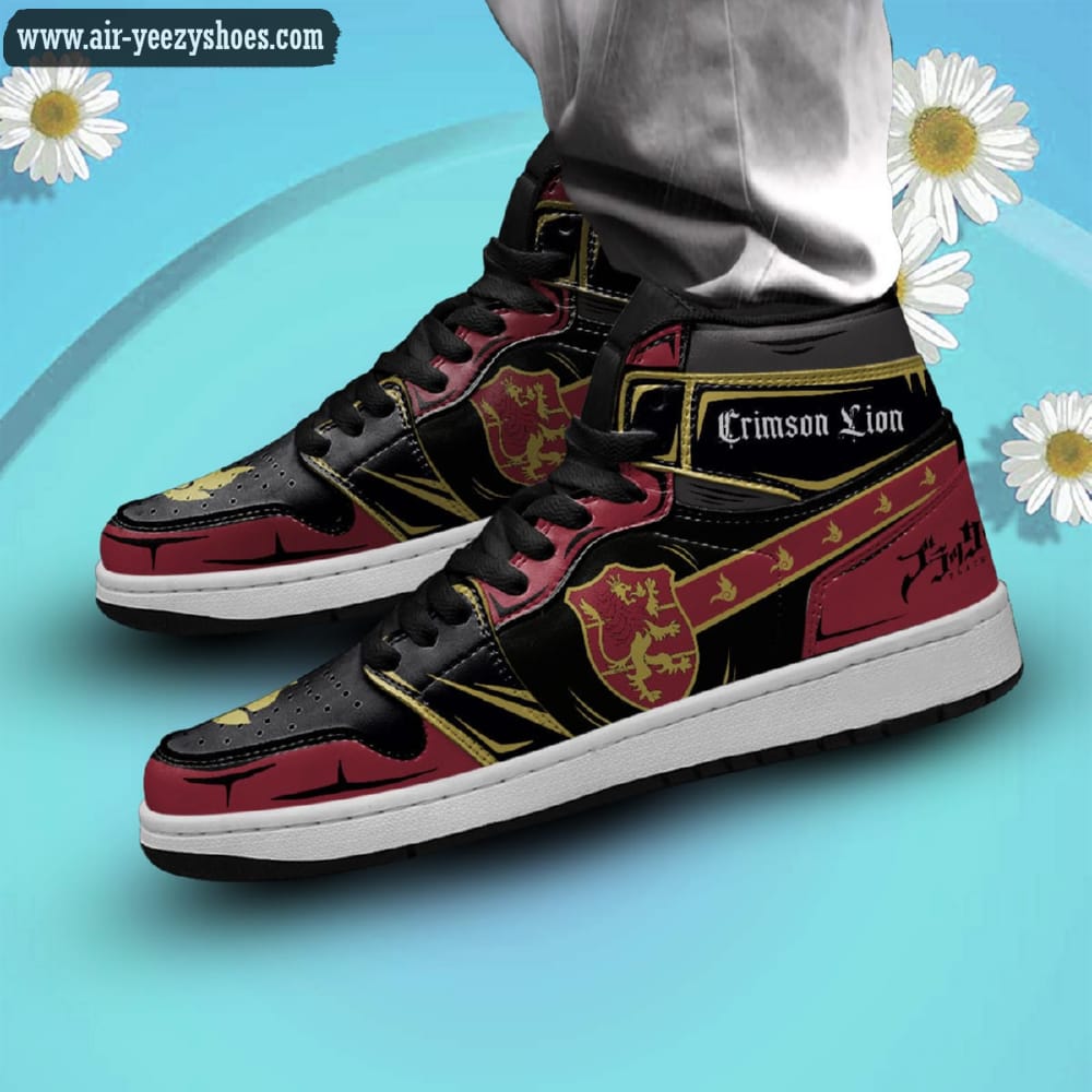 Crimson Lion Black Clover Anime Synthetic Leather Stitching Shoes - Custom Sneakers