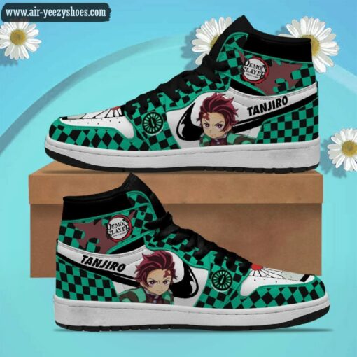 Demon Slayer Tanjiro Anime Synthetic Leather Stitching Shoes – Custom Sneakers