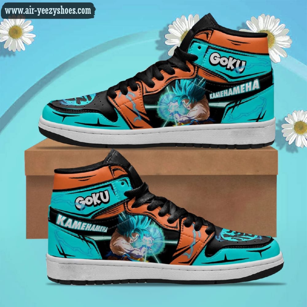 Dragon Ball Son Goku Blue Anime Synthetic Leather Stitching Shoes - Custom Sneakers