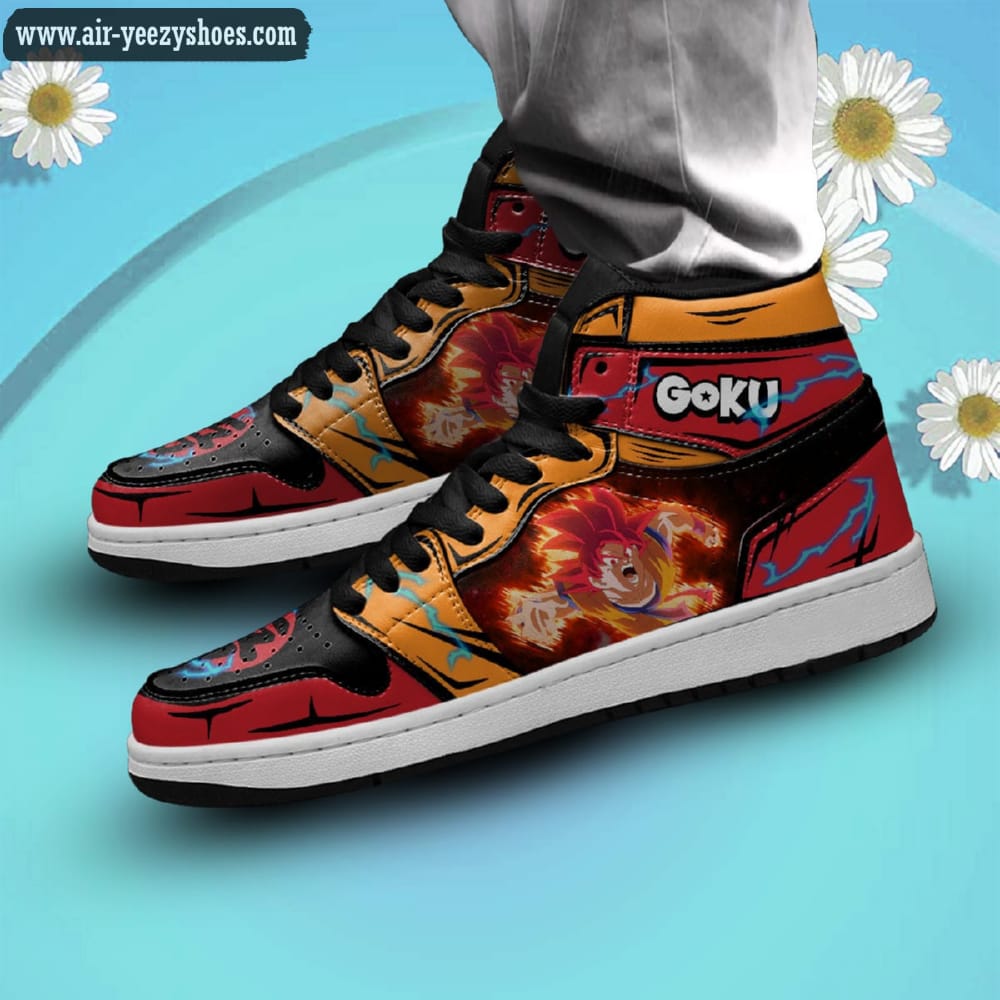 Dragon Ball Son Goku God Anime Synthetic Leather Stitching Shoes - Custom Sneakers