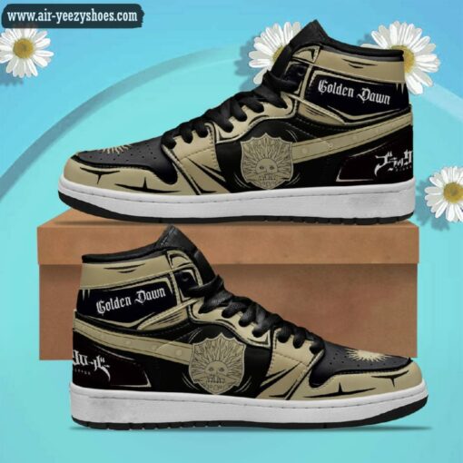golden dawn jordan 1 high sneakers black clover anime shoes 1 yQLph