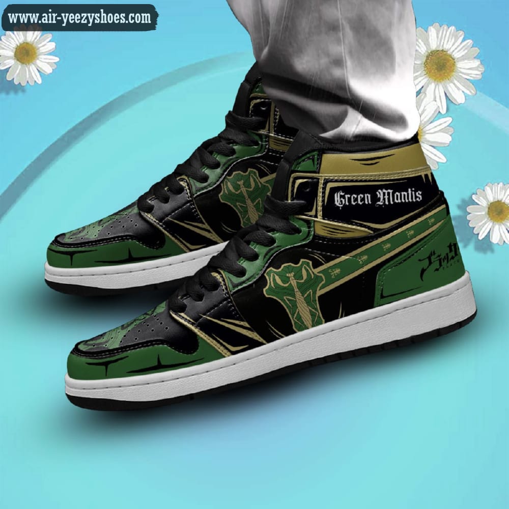 Green Mantis Black Clover Anime Synthetic Leather Stitching Shoes - Custom Sneakers