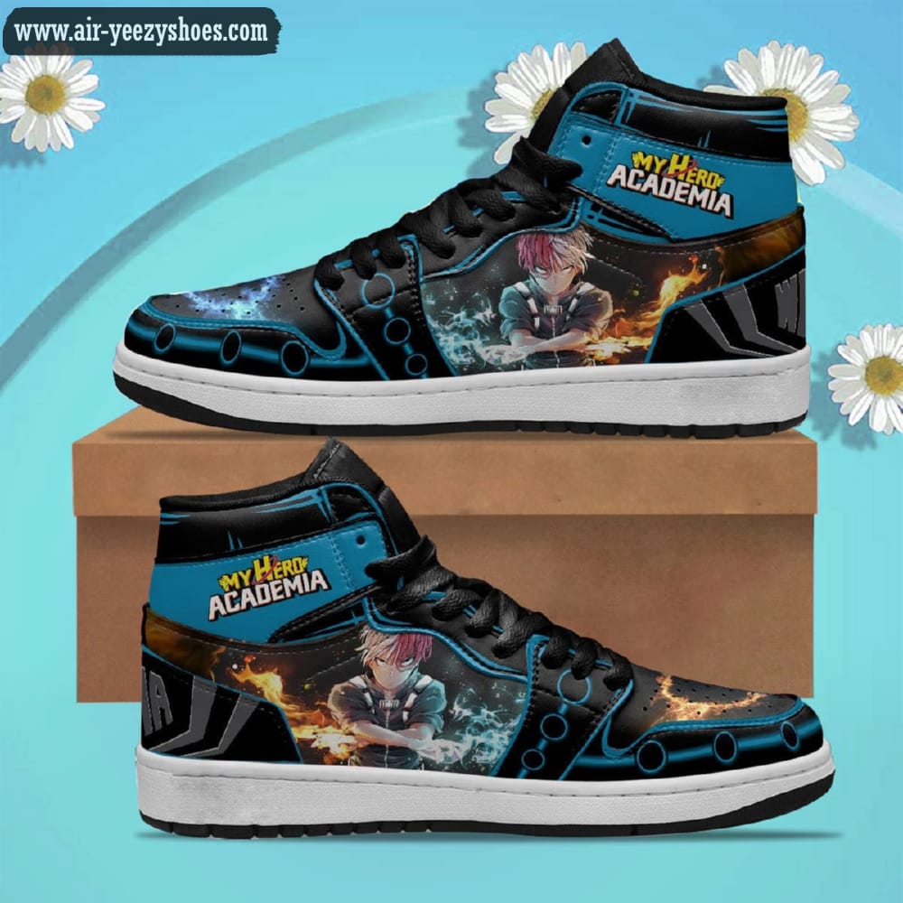 Musketeers Todoroki Shouto Anime My Hero Academia Synthetic Leather Stitching Shoes - Custom Sneakers