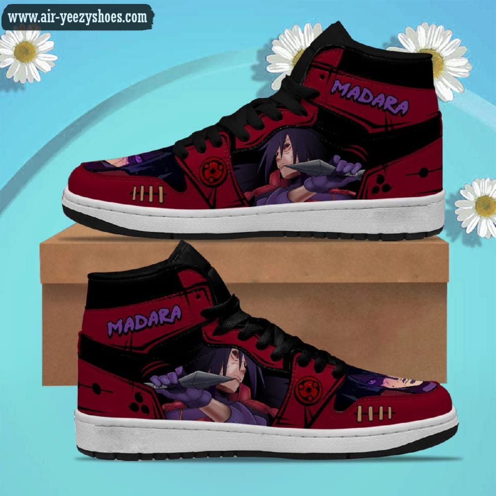 Naruto Anime Madara Uchiha Anime Synthetic Leather Stitching Shoes - Custom Sneakers