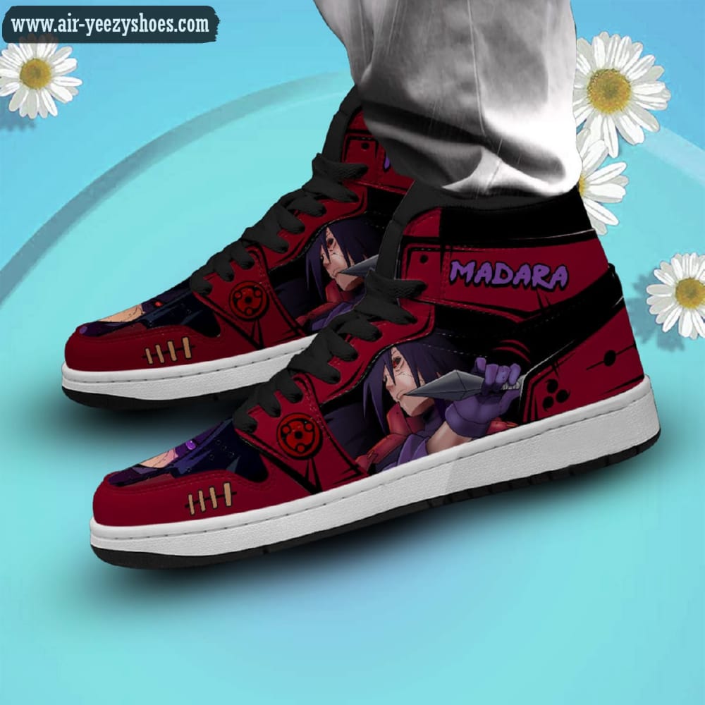 Naruto Anime Madara Uchiha Anime Synthetic Leather Stitching Shoes - Custom Sneakers