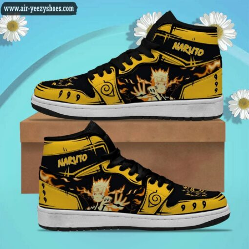Naruto Bijuu Mode Anime Synthetic Leather Stitching Shoes – Custom Sneakers