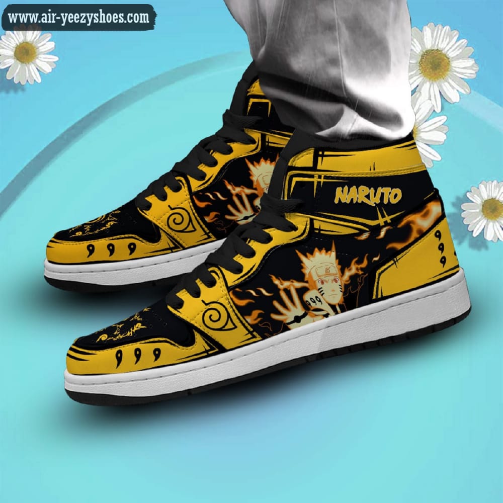 Naruto Bijuu Mode Anime Synthetic Leather Stitching Shoes - Custom Sneakers