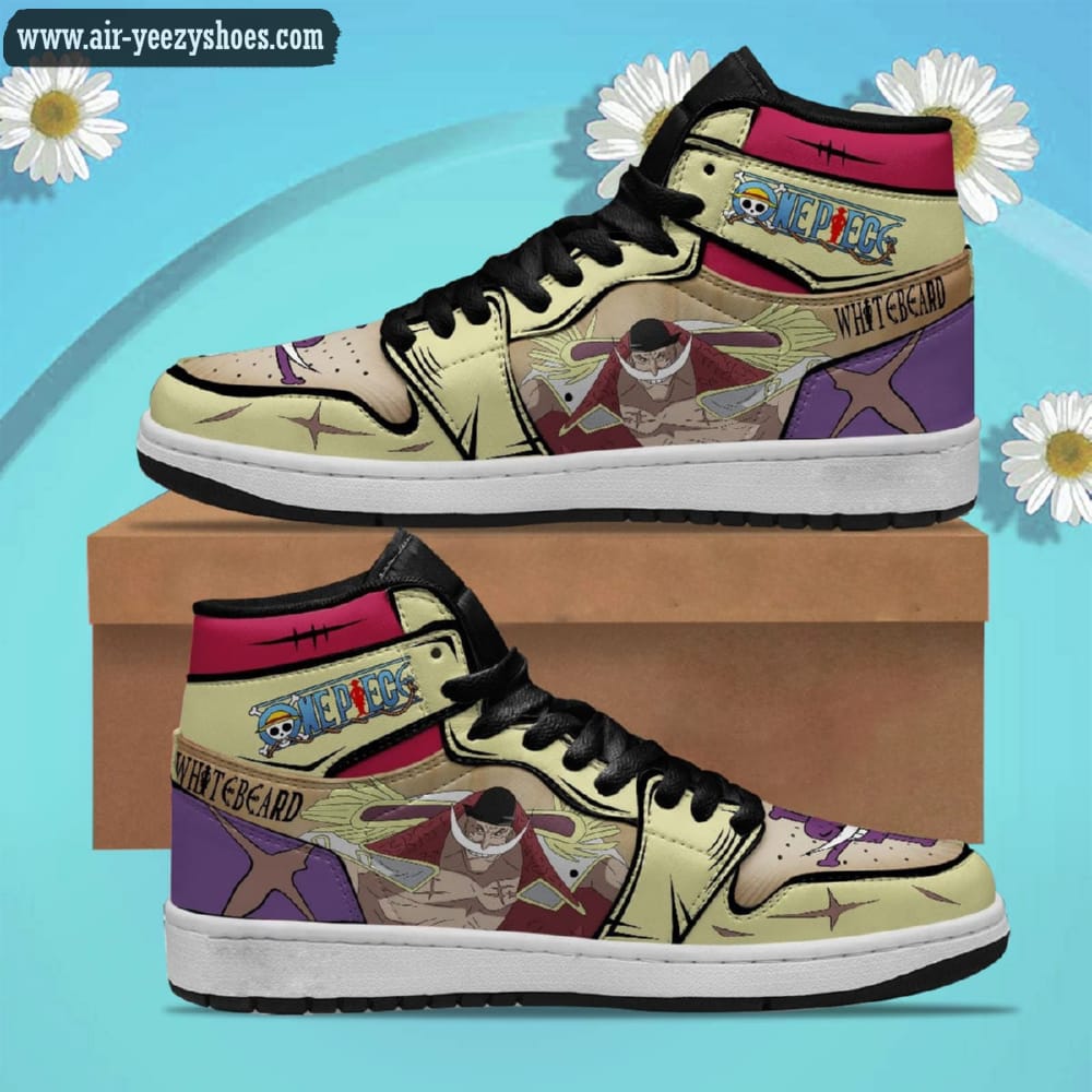 One Piece Edward Newgate Whitebeard Anime Synthetic Leather Stitching Shoes - Custom Sneakers