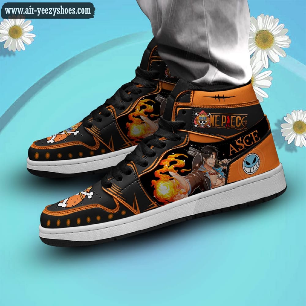 One Piece Portgas D Ace Anime Synthetic Leather Stitching Shoes - Custom Sneakers