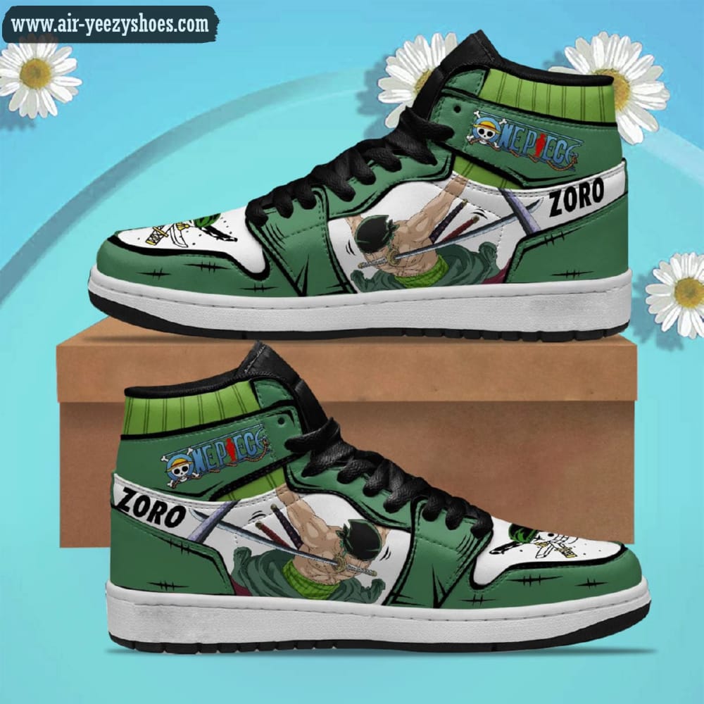 One Piece Roronoa Zoro Anime Synthetic Leather Stitching Shoes - Custom Sneakers