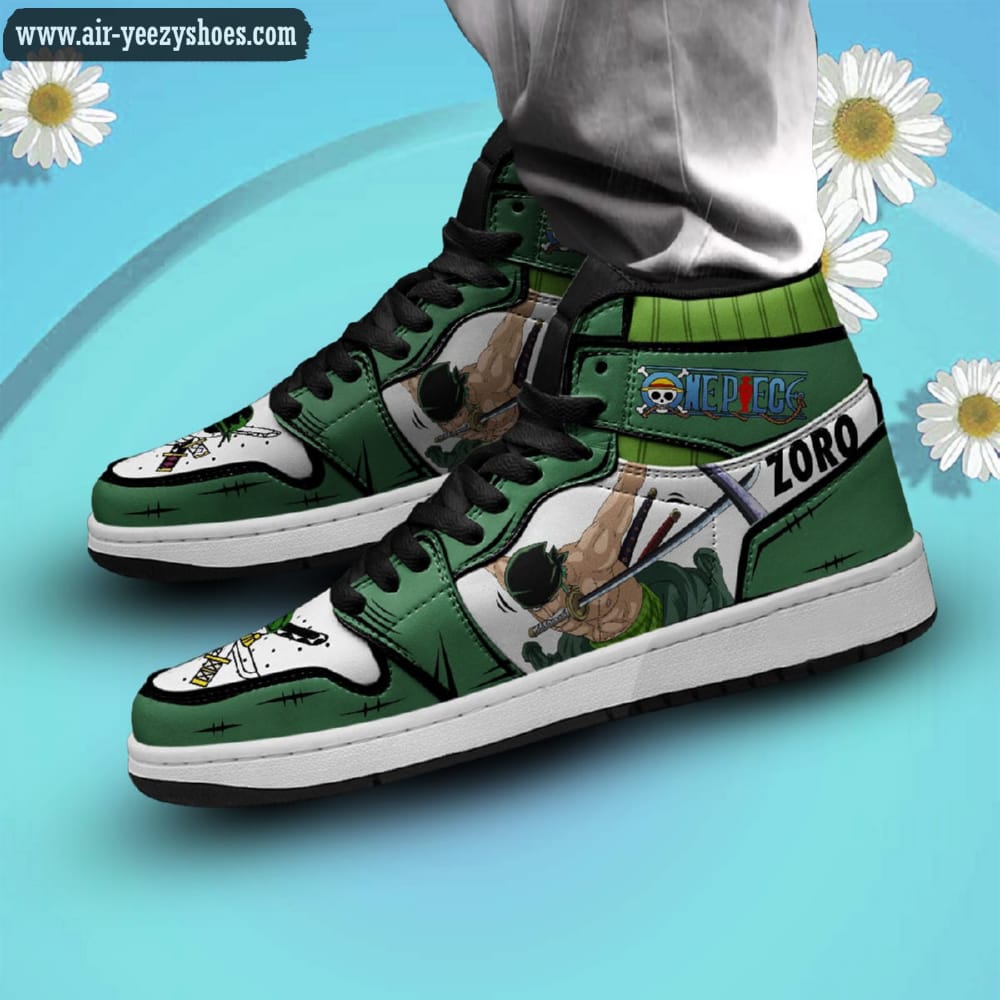 One Piece Roronoa Zoro Anime Synthetic Leather Stitching Shoes - Custom Sneakers