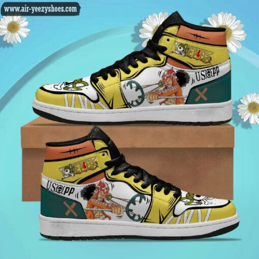 One Piece Usopp Anime Synthetic Leather Stitching Shoes – Custom Sneakers
