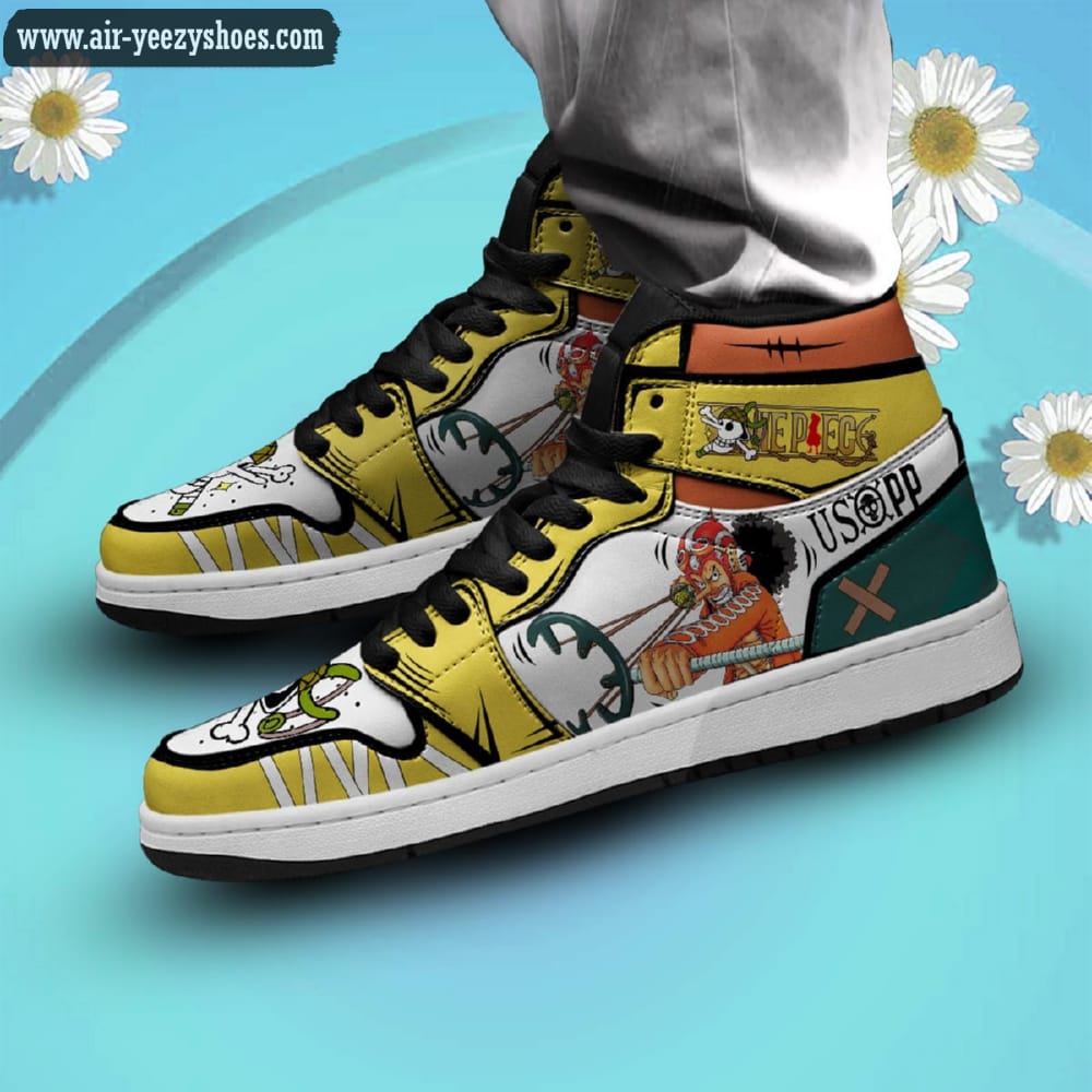 One Piece Usopp Anime Synthetic Leather Stitching Shoes - Custom Sneakers