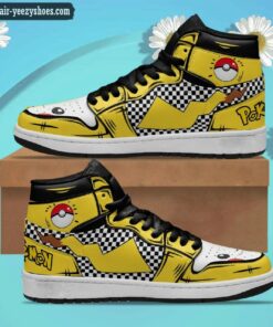 pikachu jordan 1 high sneakers pokemon anime shoes 1 XHFVK