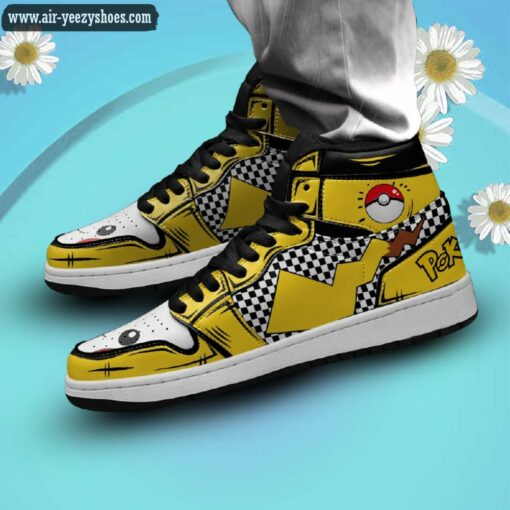 Pikachu Pokemon Anime Synthetic Leather Stitching Shoes – Custom Sneakers