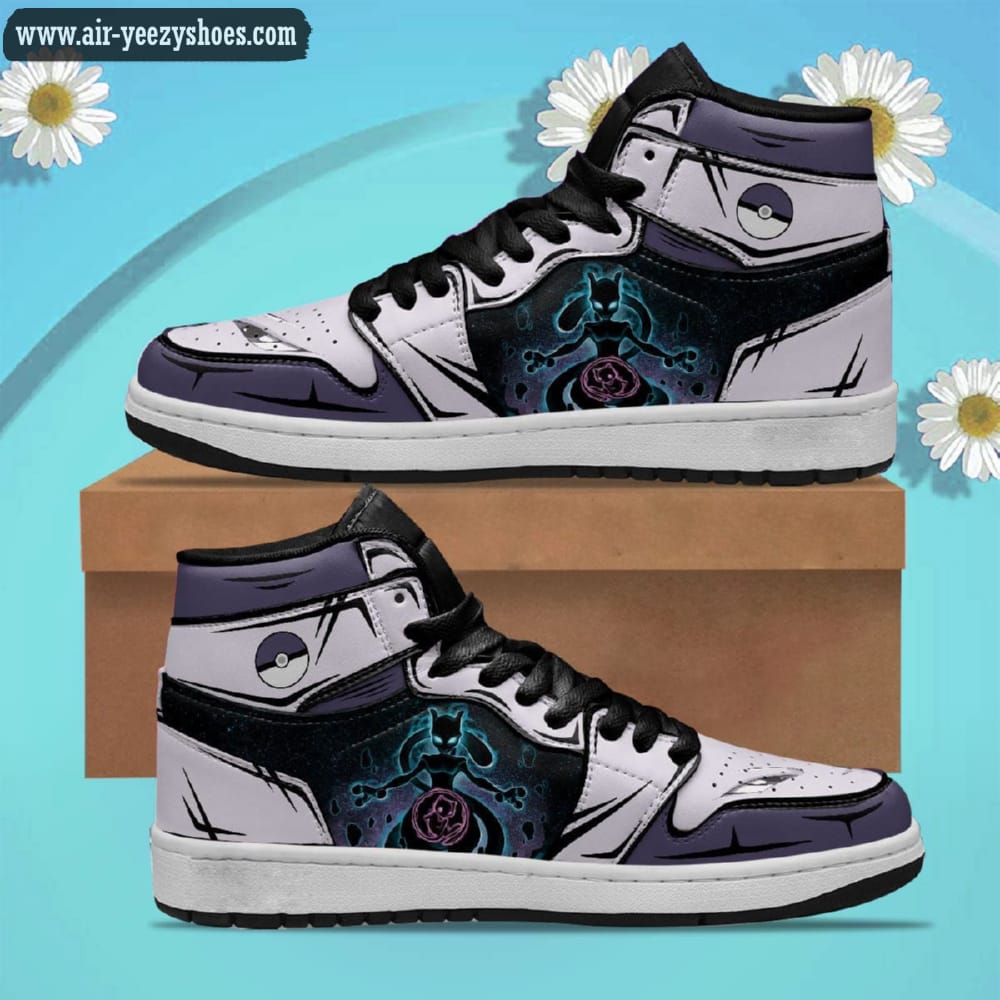 Pokemon Mewtwo Anime Synthetic Leather Stitching Shoes - Custom Sneakers