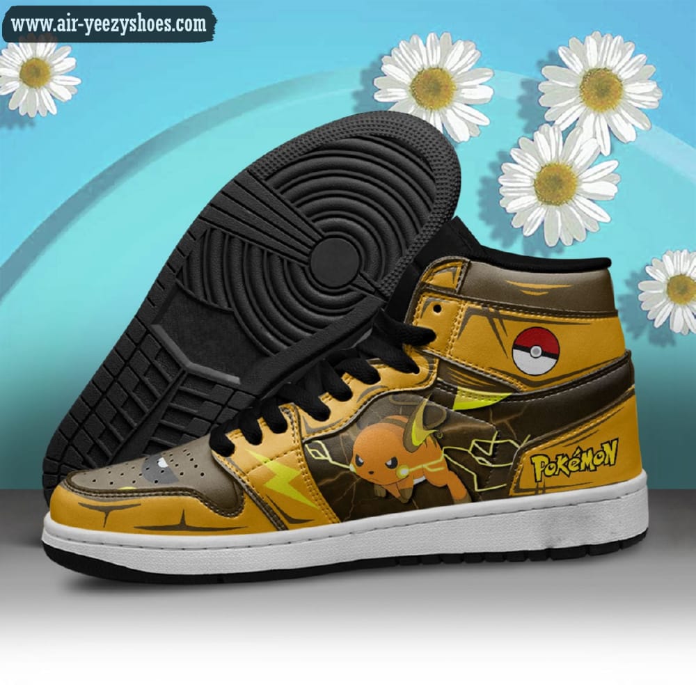 Pokemon Raichu Anime Synthetic Leather Stitching Shoes - Custom Sneakers