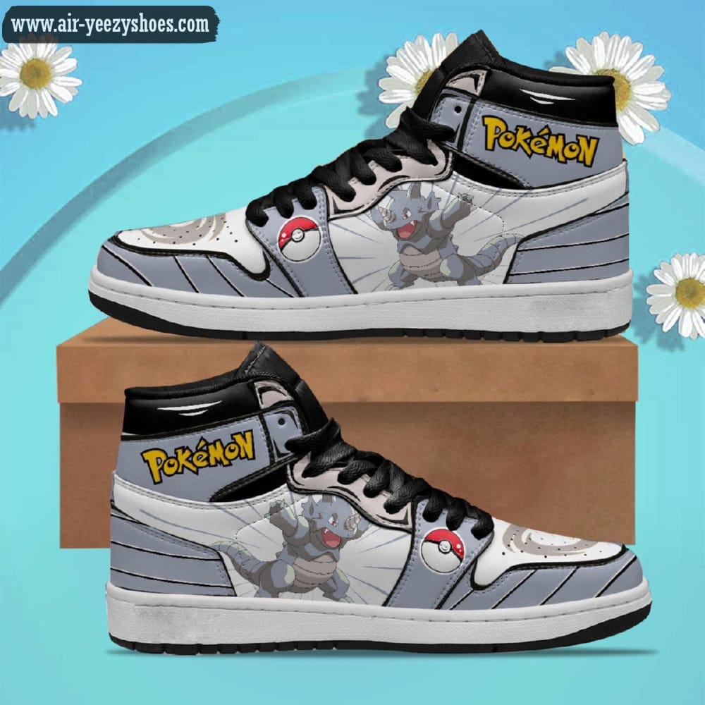 Pokemon Rhydon Pokemon Anime Synthetic Leather Stitching Shoes - Custom Sneakers