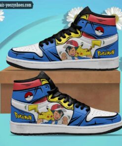 pokemon satoshi pikachu jordan 1 high sneakers anime shoes 1 kxQ66