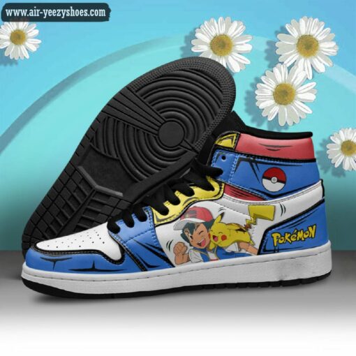 Pokemon Satoshi Pikachu Anime Synthetic Leather Stitching Shoes – Custom Sneakers