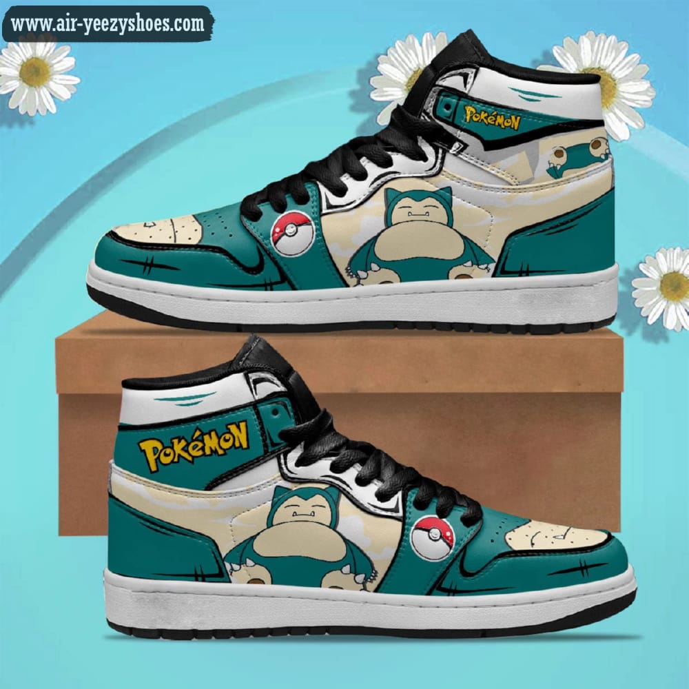 Pokemon Snorlax Pokemon Anime Synthetic Leather Stitching Shoes - Custom Sneakers