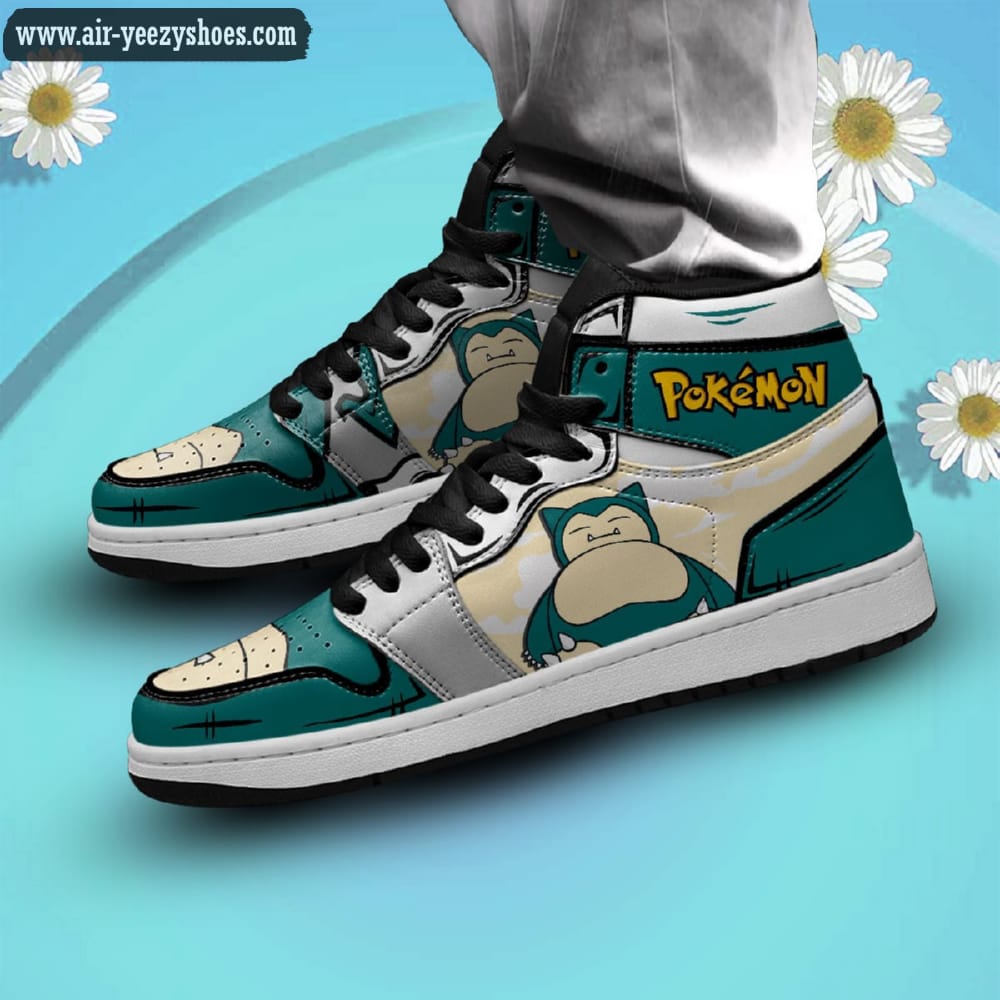 Pokemon Snorlax Pokemon Anime Synthetic Leather Stitching Shoes - Custom Sneakers