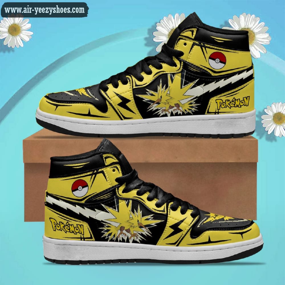 Pokemon Zapdos Anime Synthetic Leather Stitching Shoes - Custom Sneakers