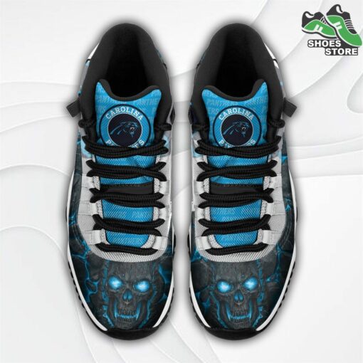 Carolina Panthers Logo Lava Skull J11 Shoes, Casual Sneakers