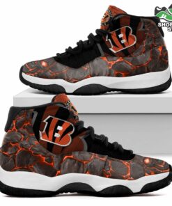 Cincinnati Bengals Logo Lava Skull J11 Shoes, Casual Sneakers