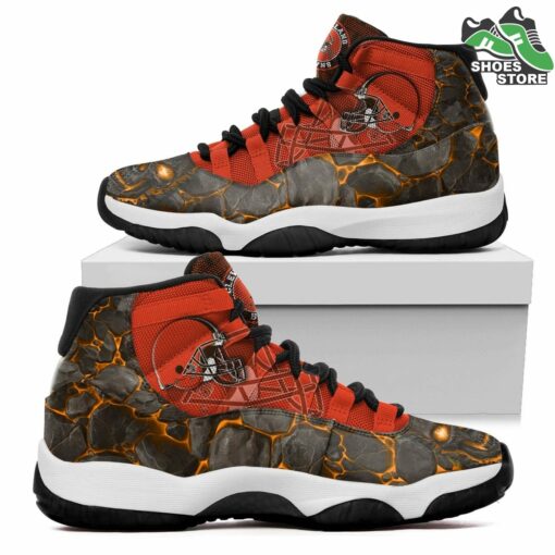 Cleveland Browns Logo Lava Skull Air Jordan 11 Sneakers