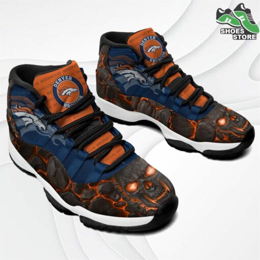denver broncos logo lava skull j11 shoes casual sneakers 3 yarkak