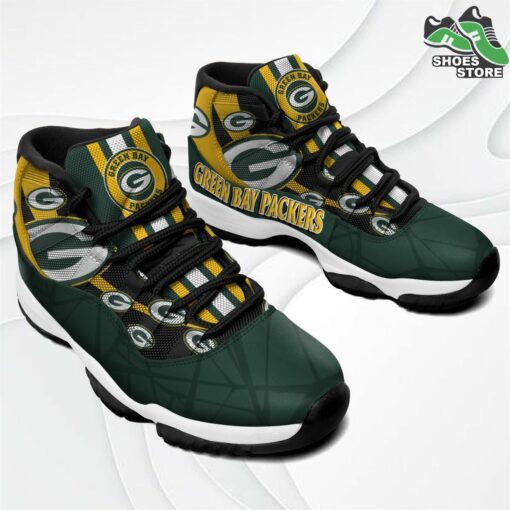 Green Bay Packers Logo J11 Shoes, Casual Sneakers