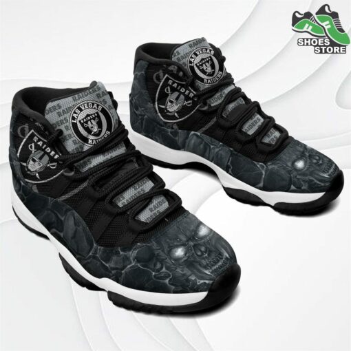 Las Vegas Raiders Logo Lava Skull J11 Shoes, Casual Sneakers