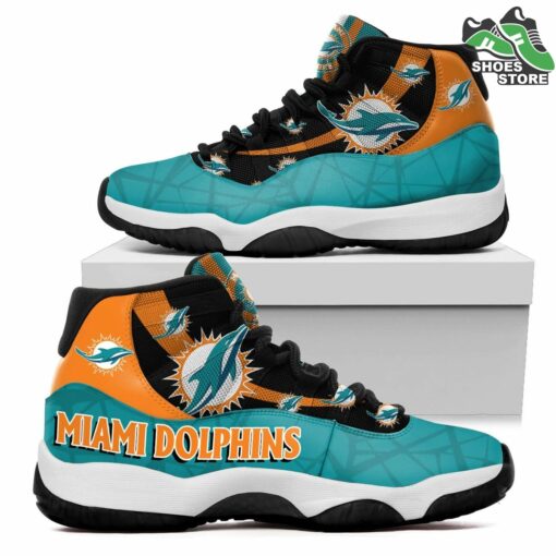 Miami Dolphins Logo J11 Shoes, Casual Sneakers