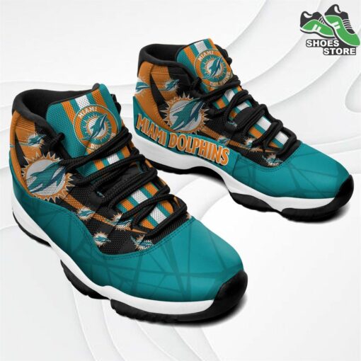 Miami Dolphins Logo J11 Shoes, Casual Sneakers