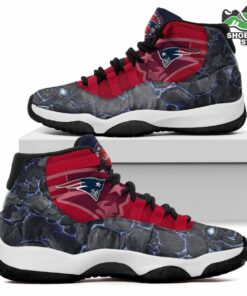 New England Patriots Logo Lava Skull J11 Shoes, Casual Sneakers