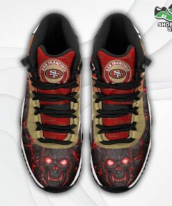 San Francisco 49ers Logo Lava Skull J11 Shoes, Casual Sneakers